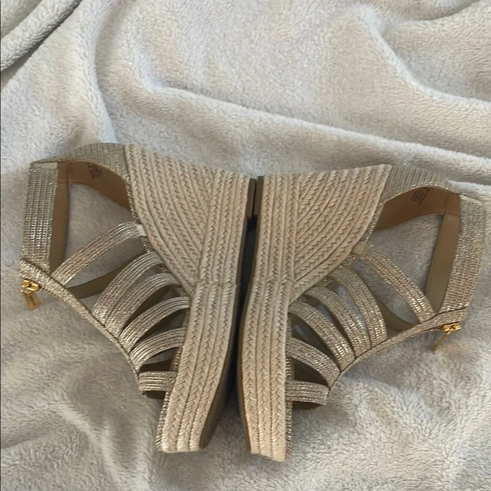 Michael Kors Gold Gladiator Sandals with Zipper - Picture 8 of 15